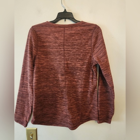 St johns bay lightweight Fuzzy classic v neck sweater brown size xs - Picture 5 of 5